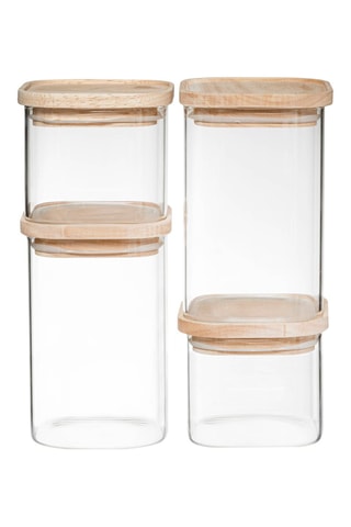 4 boîtes de conservation en verre borosilicate - 50 cl, 50 cl, 1 l, 1 l