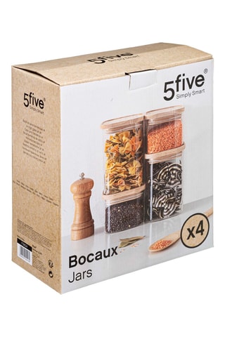 4 boîtes de conservation en verre borosilicate - 50 cl, 50 cl, 1 l, 1 l