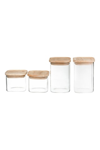 4 boîtes de conservation en verre borosilicate - 50 cl, 50 cl, 1 l, 1 l