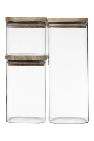 3 boîtes de conservation en verre borosilicate - 50 cl, 1 l et 1,8 l