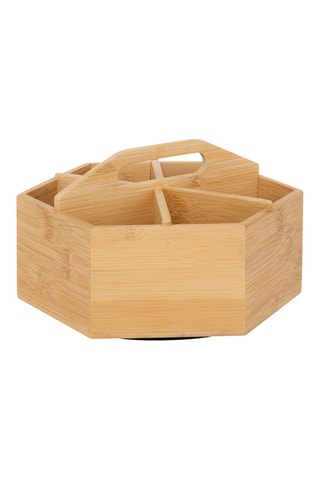 Organiseur rotatif en bambou - 22 x 19,3 x 12,5 cm