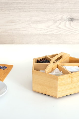 Organiseur rotatif en bambou - 22 x 19,3 x 12,5 cm