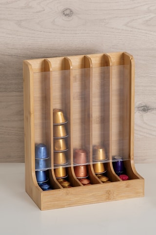 Porte capsules expresso en bambou - Beige - 23 x 11,5 x 29 cm