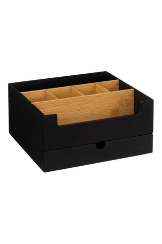 Organiseur en bambou - Noir - 26,2 x 24,1 x 13 cm
