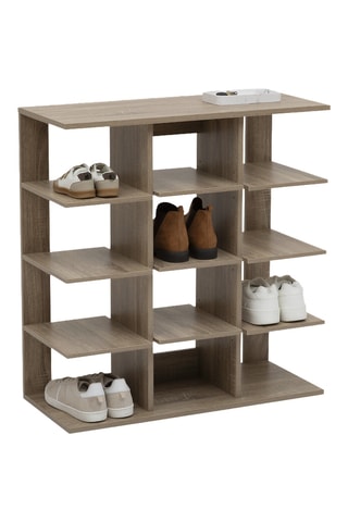 Meuble à chaussures en bois - 12 paires - Naturel