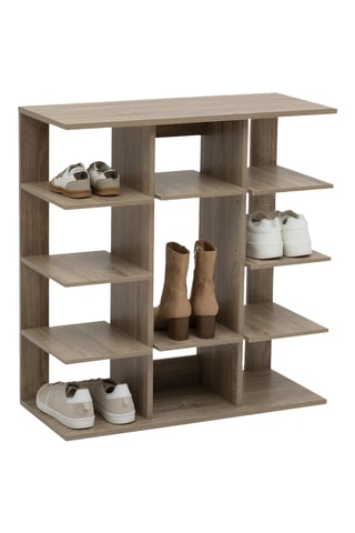 Meuble à chaussures en bois - 12 paires - Naturel