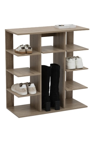 Meuble à chaussures en bois - 12 paires - Naturel