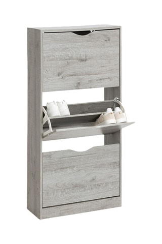 Meuble à chaussures en bois - 119,5 x 60 x 23,3 cm - Gris