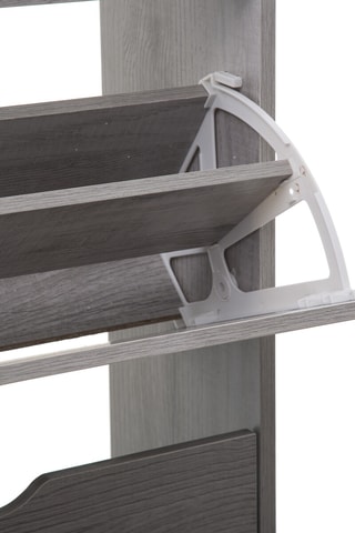 Meuble à chaussures en bois - 119,5 x 60 x 23,3 cm - Gris