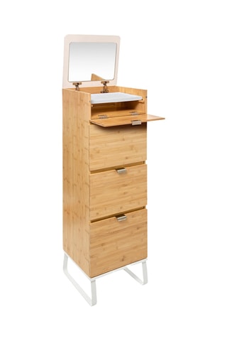Chiffonnier en bambou - 130,5 x 33 x 33 cm - Naturel