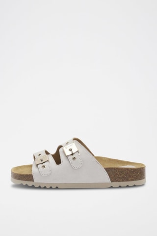 Mules en nubuck Alba Blanc