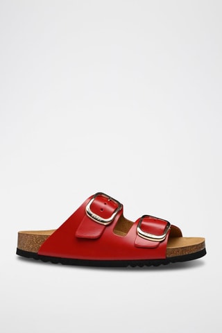 Mules en cuir Noelle Rouge
