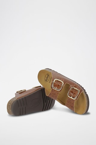 Mules en cuir Noelle Camel