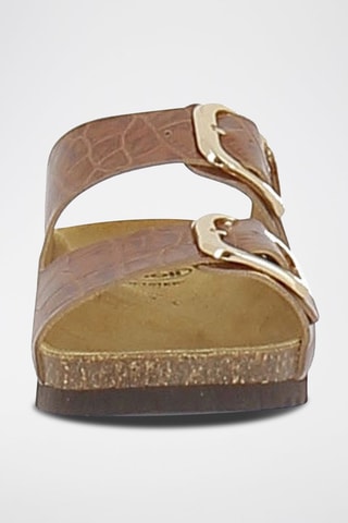 Mules en cuir Noelle Camel