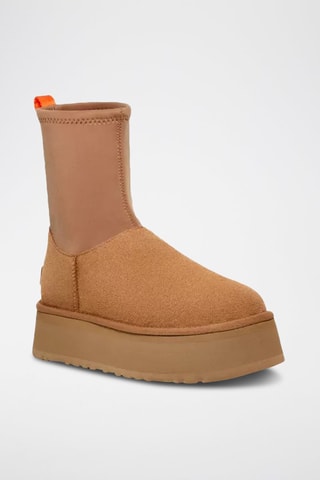 Bottines plateformes en nubuck Classic Dipper - Camel