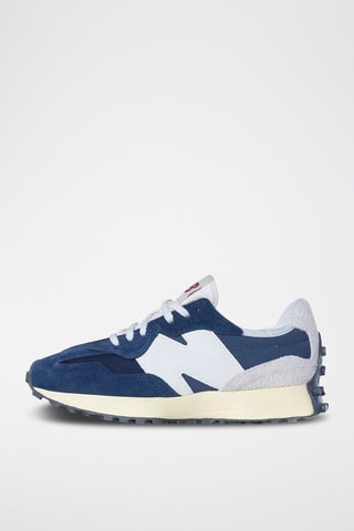 Sneakers U327 en cuir - Bleu marine et blanc