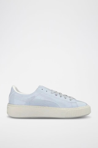 Baskets plateformes en cuir Plat - Blanc