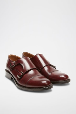 Derbys à boucles en cuir Regular Bordeaux