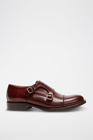 Derbys à boucles en cuir Regular Bordeaux