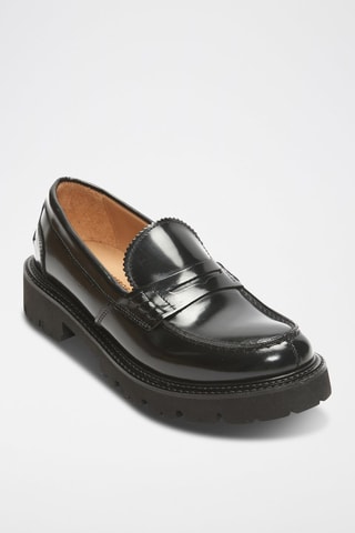 Mocassins en cuir verni Regular 
Noir