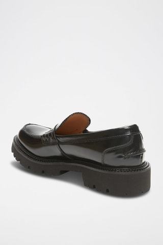 Mocassins en cuir verni Regular 
Noir