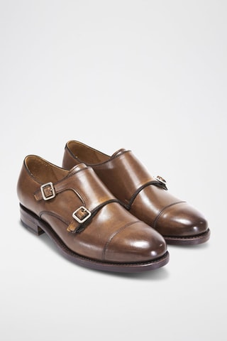 Derbys à boucles en cuir Regular Marron