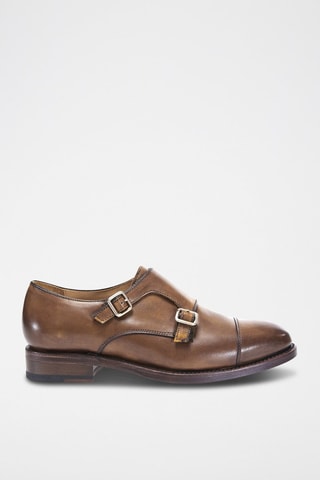 Derbys à boucles en cuir Regular Marron