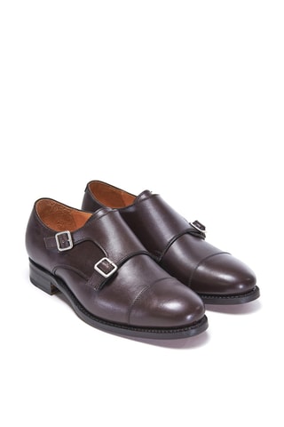 Derbys regular à boucle en cuir - Marron