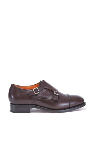 Derbys regular à boucle en cuir - Marron