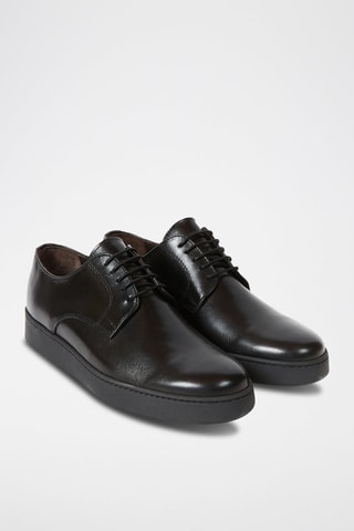 Derbys en cuir Plain - Noir 