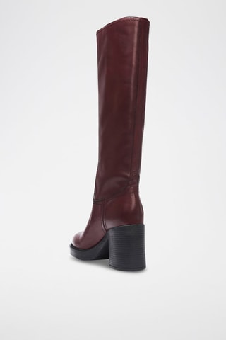 Botas Tubular em couro Regular - Bordô
