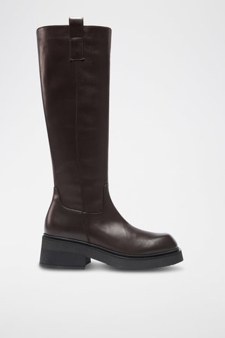 Botas em couro - Castanho-escuro