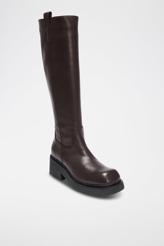 Botas em couro - Castanho-escuro