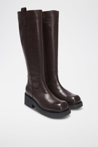 Botas em couro - Castanho-escuro