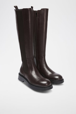 Botas em couro - Castanho-escuro