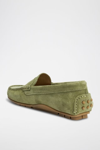 Mocassins en nubuck - Vert