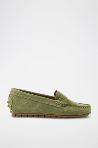Mocassins en nubuck - Vert