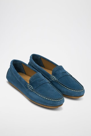 Mocassins en nubuck - Bleu