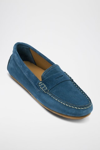 Mocassins en nubuck - Bleu