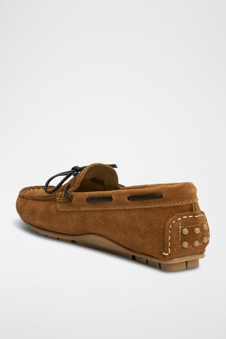 Chaussures bateau en nubuck - Marron