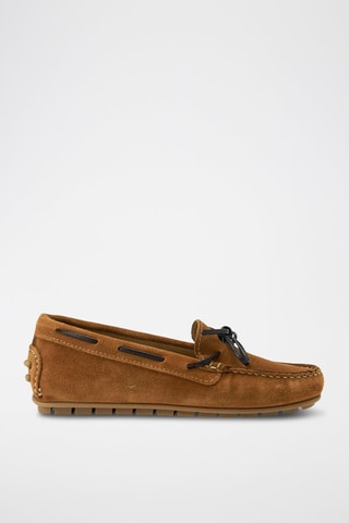 Chaussures bateau en nubuck - Marron