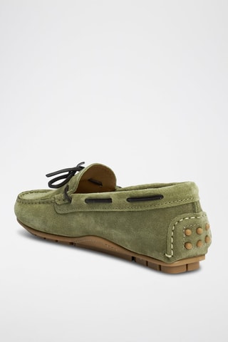 Chaussures bateau en nubuck - Vert