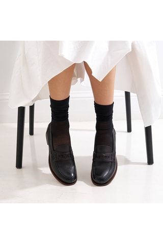 Mocassins en cuir - Noir