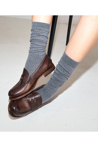 Mocassins en cuir - Marron