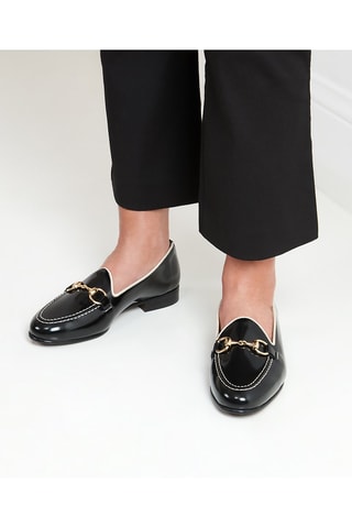 Mocassins en cuir verni Regular Noir