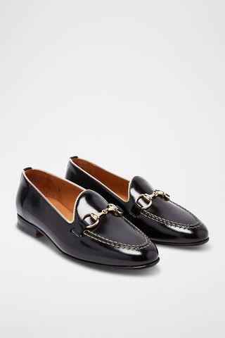Mocassins en cuir verni Regular Noir
