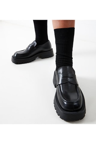 Mocassins en cuir 
Noir