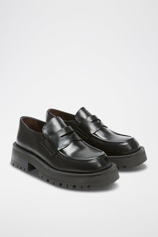Mocassins en cuir 
Noir
