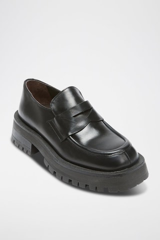 Mocassins en cuir 
Noir