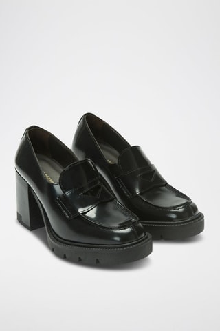 Mocassins à talons Penny en cuir Regular - Noir